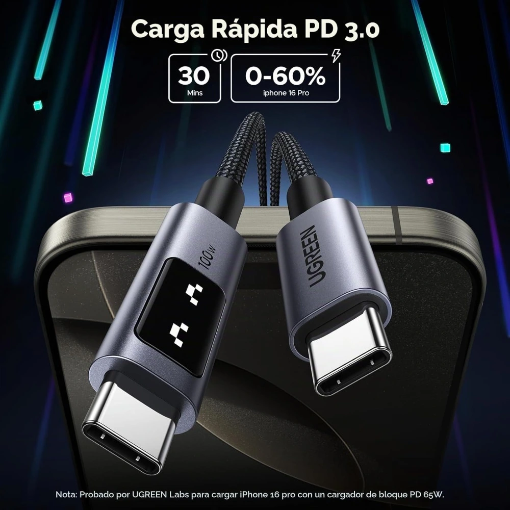 Cable UGREEN L509 USB-C A USB-C 100W