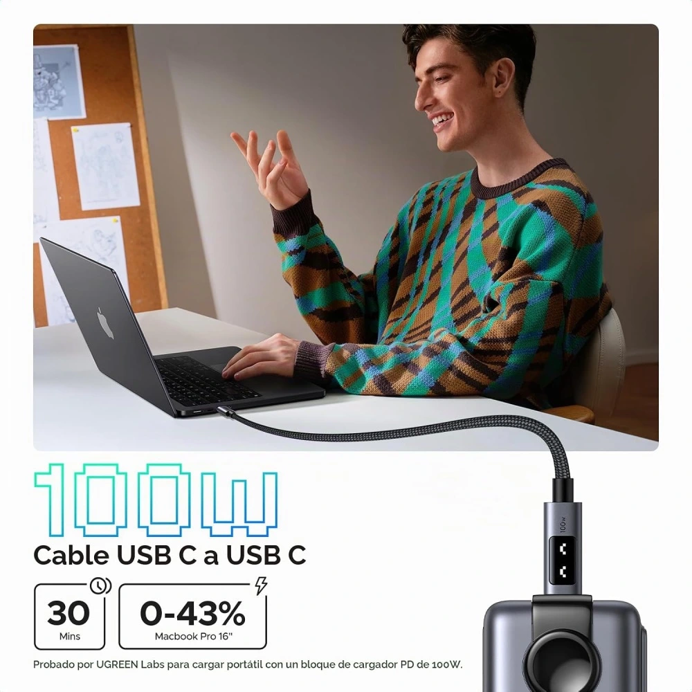 Cable UGREEN L509 USB-C A USB-C 100W