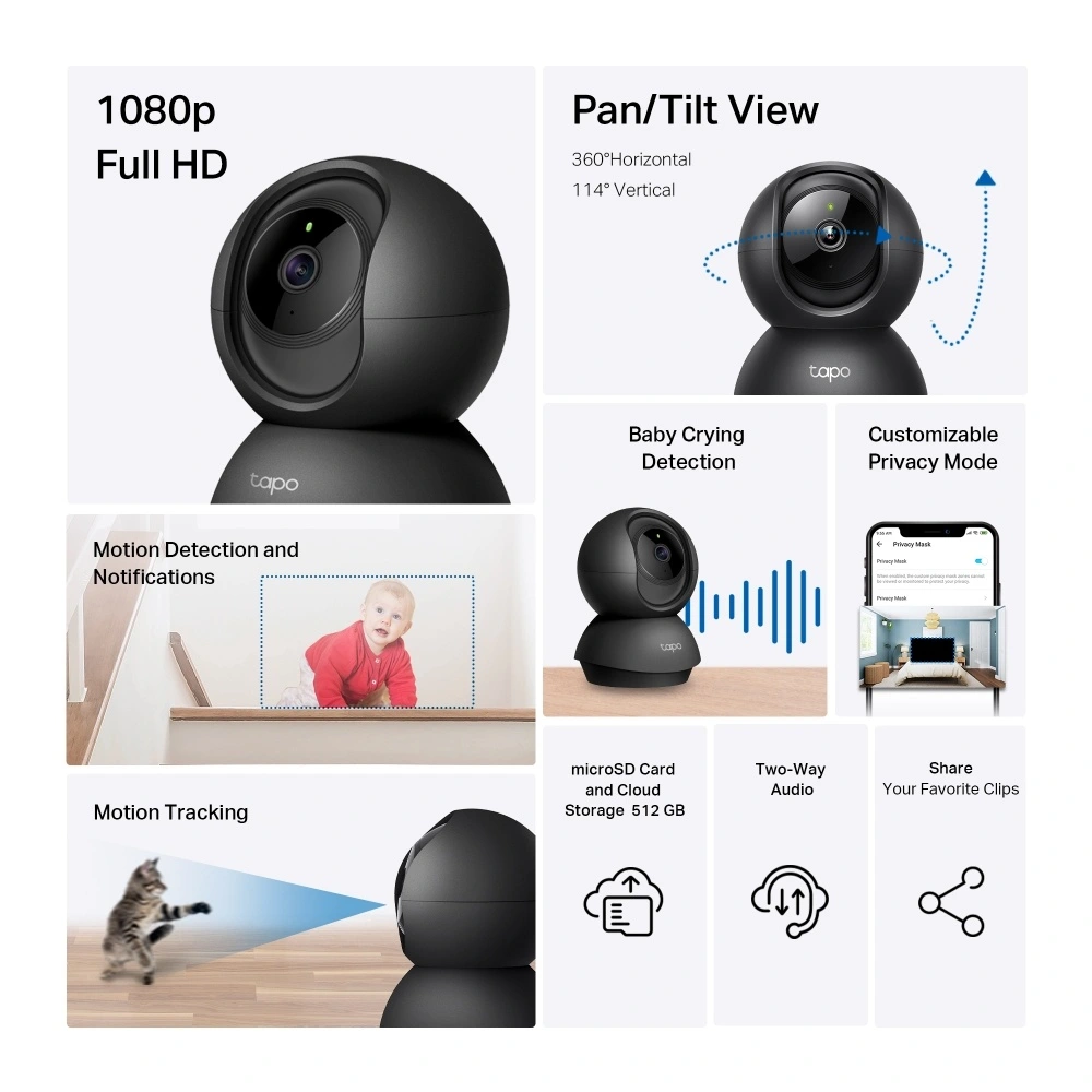 Cámara de Seguridad Wi-Fi TP-Link Tapo C201